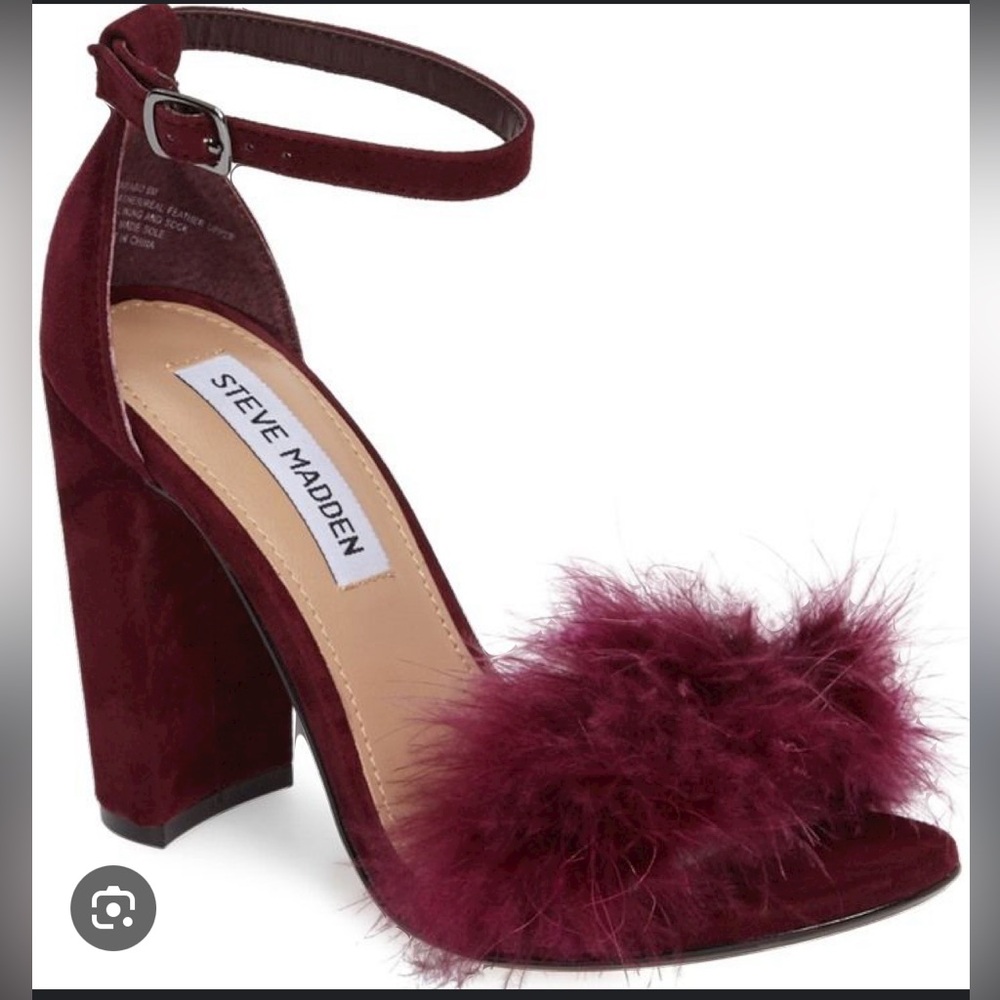 Steven Madden Burgundy Feather Heels